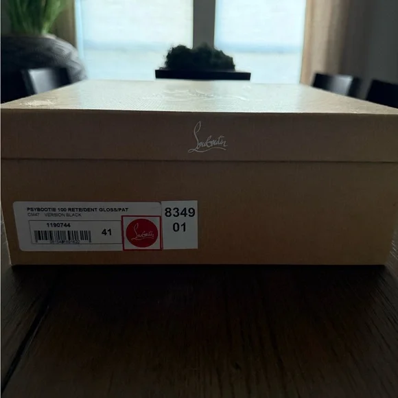 Christian Louboutin Black and Cream Lace Ankle Boots - Picture 7 of 7